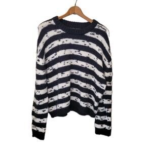 Velvet By Graham & Spencer Alpaca Blend Luna Chunky Stripe Knit Sweater Small